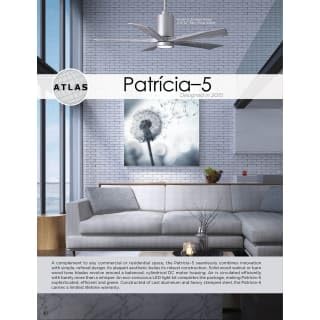 Matthews Fan PA5-BN-WA-52 Patricia-5 five-blade ceiling fan in Brushed Nickel finish with 52” solid walnut tone blades and dimmable LED light kit 