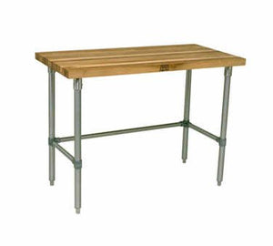 John Boos TNB15 Commercial Blended Maple Top Work Table w/Stainless Steel Base & Bracing, 60
