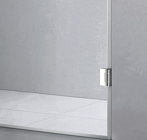 Genius Plus Frameless Shower Door Size fits for Width of 57' - 61'' * H76'' with a Side Panel in Matte Black Premium Hardware Finish, Low Iron Tempered Glass Included(59'') …