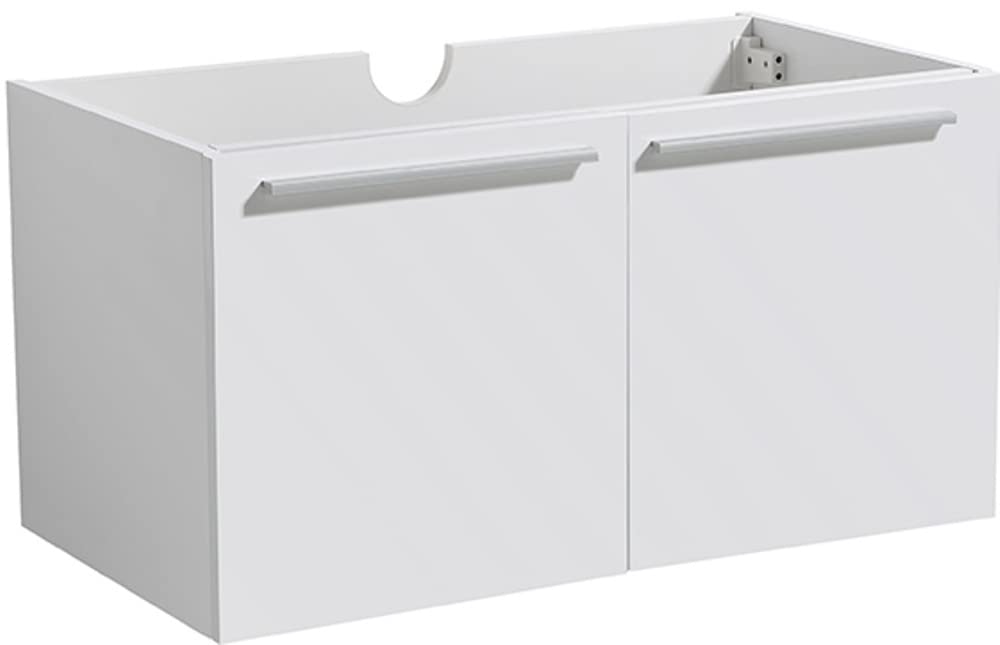 Fresca FCB8089WH Fresca Vista 30" White Wall Hung Modern Bathroom Cabinet