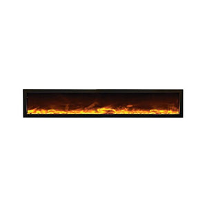 Amantii BI-88-DEEP-OD Panorama Deep Full View Smart Electric  - 88" Indoor /Outdoor WiFi Enabled Fireplace, featuring a MultiFunction Remote, Multi Speed Flame Motor, Glass Media & a Black Trim