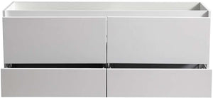 Fresca FCB9260WH-S Fresca Catania 60" Glossy White Wall Hung Single Sink Modern Bathroom Cabinet