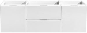 Fresca FCB8360WH-D Fresca Valencia 60" Glossy White Wall Hung Double Sink Modern Bathroom Cabinet