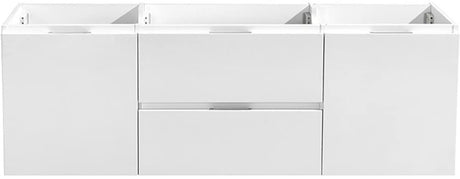 Fresca FCB8360WH-D Fresca Valencia 60" Glossy White Wall Hung Double Sink Modern Bathroom Cabinet