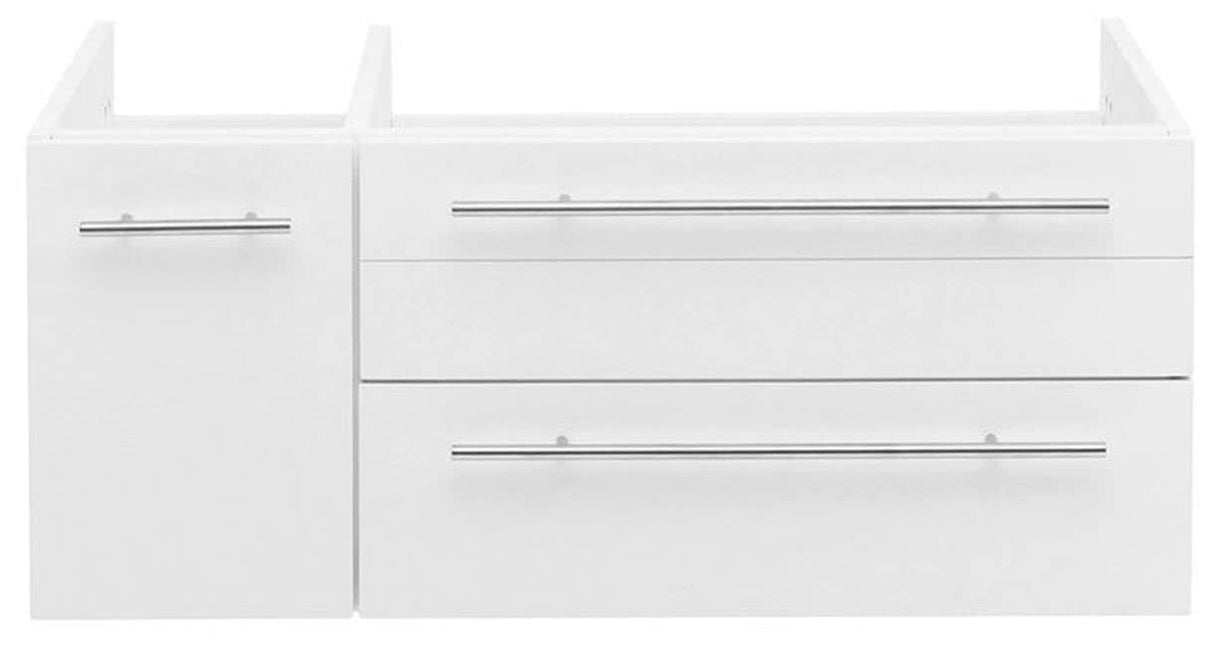 Fresca FCB6136WH-UNS-R Fresca Lucera 36" White Wall Hung Undermount Sink Modern Bathroom Cabinet - Right Version