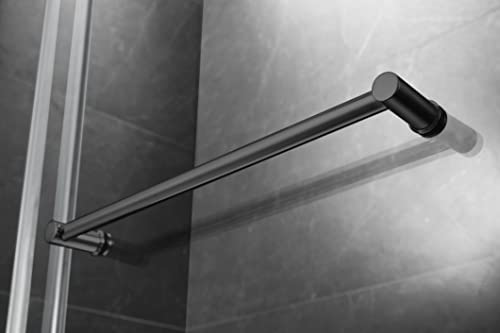 Frameless Sliding Shower Door, 76-in. x 60-in. Glass Shower Door, Shower Glass Door with Clear Tempered Glass in Chrome Finish