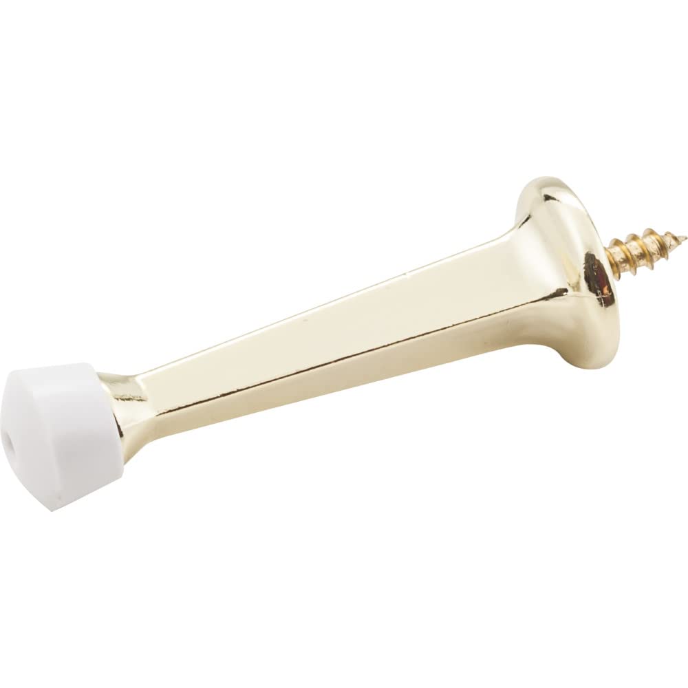 Hardware Resources DS03-PB-R Solid Door Stop with Fixed Screw Attachment - Finish: Polished Brass