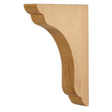 Hardware Resources COR46-2-RW 1-3/4" W x 7" D x 10" H Rubberwood Scalloped End Corbel