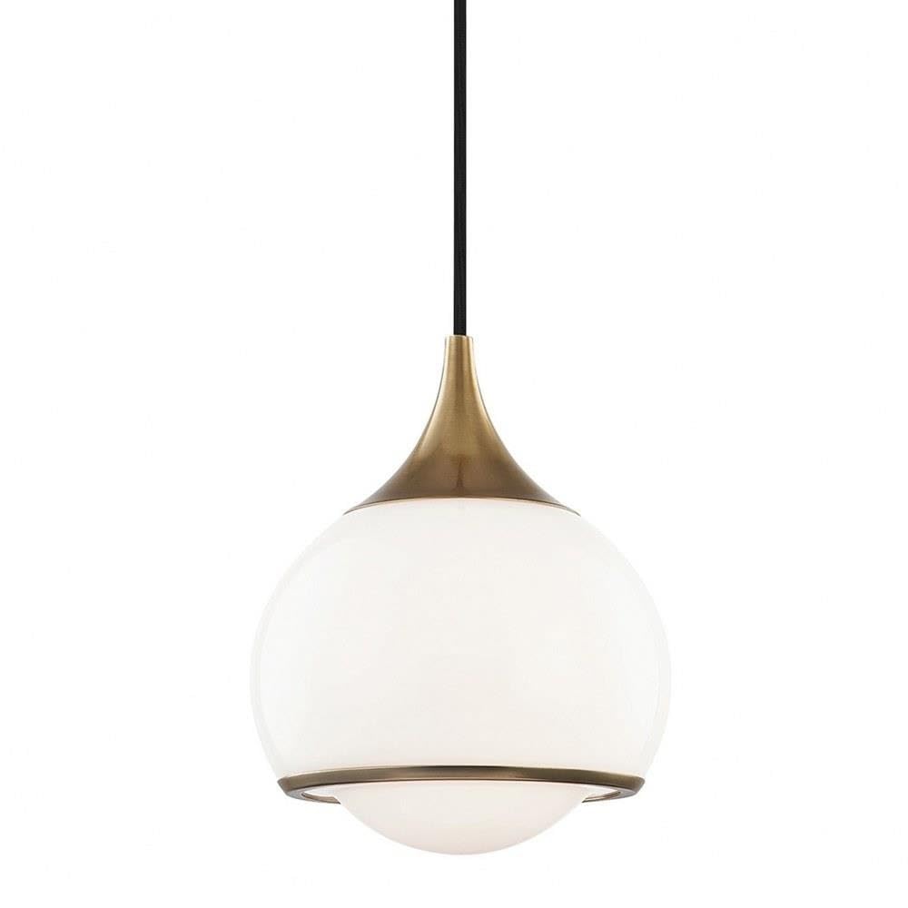 Mitzi H281701S-AGB Reese-1-Light Small Pendant in Style-6.75 Inches Wide by 8.25 Inches High, Finish Color: Aged Brass