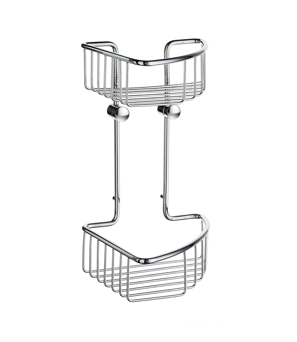 Smedbo Sideline Basic Corner Shower Double Basket in Polished Chrome