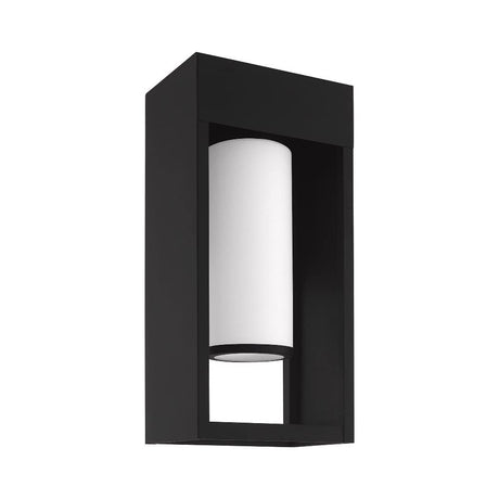 Livex Lighting 20983-04 Bleecker - One Light Outdoor Wall Lantern with Satin Opal White Glass, Choose Finish: Black Finish
