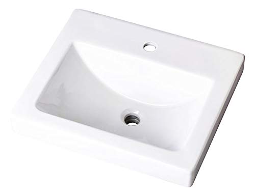 Gerber G0012892 White Wicker Park Rectangular Single Hole Above Counter Bathroom Sink