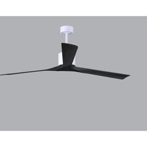 Matthews Fan NKXL-MWH-BK-72 Nan XL 6-speed ceiling fan in Matte White finish with 72” solid matte black wood blades