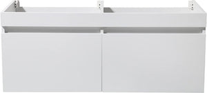 Fresca FCB8012WH Fresca Mezzo 48" White Wall Hung Double Sink Modern Bathroom Cabinet