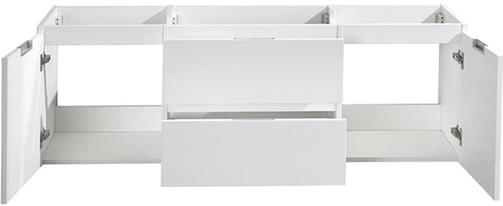 Fresca FCB8360WH Fresca Valencia 60" Glossy White Wall Hung Single Sink Modern Bathroom Cabinet
