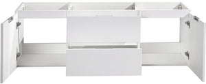 Fresca FCB8360WH Fresca Valencia 60" Glossy White Wall Hung Single Sink Modern Bathroom Cabinet
