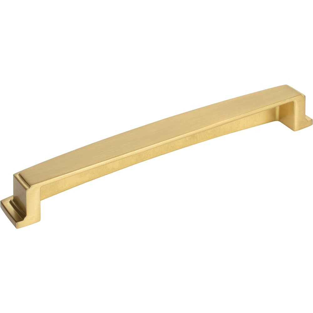 Jeffrey Alexander 141-192BG 192 mm Center Brushed Gold Square-to-Center Square Renzo Cabinet Cup Pull