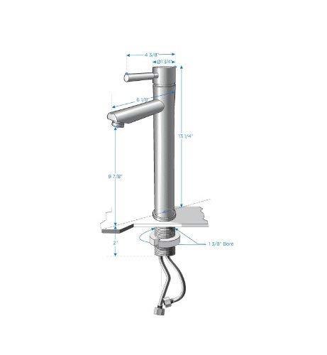 Fresca FFT1041CH Fresca Tolerus Single Hole Vessel Mount Bathroom Vanity Faucet - Chrome