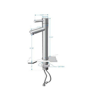 Fresca FFT1041CH Fresca Tolerus Single Hole Vessel Mount Bathroom Vanity Faucet - Chrome