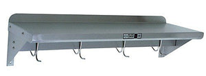 John Boos MENSL36-P Cucina Americana Mensola Shelf with Pot Rack Size: 36" W, Additional Hooks: None
