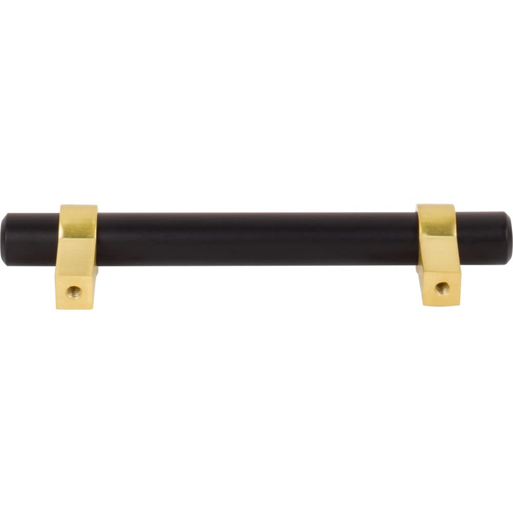 Jeffrey Alexander 596MBBG 96 mm Center-to-Center Matte Black with Brushed Gold Key Grande Cabinet Bar Pull