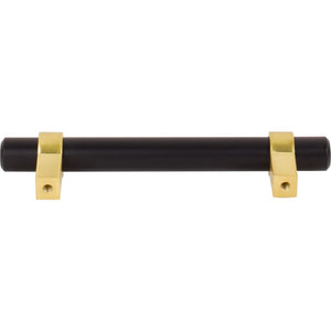 Jeffrey Alexander 596MBBG 96 mm Center-to-Center Matte Black with Brushed Gold Key Grande Cabinet Bar Pull
