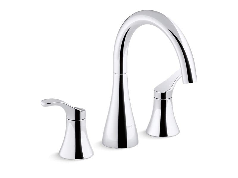Kohler T26426-4-CP SIMPLICE Deck-mount bath faucet trim, Polished Chrome