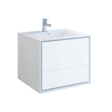 Fresca FCB9230HA-I Fresca Catania 30" Glossy Ash Gray Wall Hung Modern Bathroom Cabinet w/ Integrated Sink