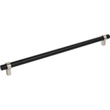 Jeffrey Alexander 5319MBSN 319 mm Center-to-Center Matte Black with Satin Nickel Key Grande Cabinet Bar Pull
