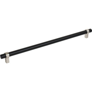 Jeffrey Alexander 5319MBSN 319 mm Center-to-Center Matte Black with Satin Nickel Key Grande Cabinet Bar Pull