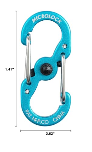 Nite Ize S-Biner MicroLock Aluminum, Locking Keychain Carabiner, 5 Pack, Assorted Colors