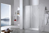 Genius Plus Frameless Shower Door Size fits for Width of 57' - 61'' * H76'' with a Side Panel in Matte Black Premium Hardware Finish, Low Iron Tempered Glass Included(59'') …