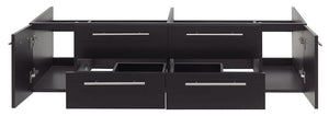 Fresca FCB6160GR-UNS-D Fresca Lucera 60" Gray Wall Hung Double Undermount Sink Modern Bathroom Cabinet
