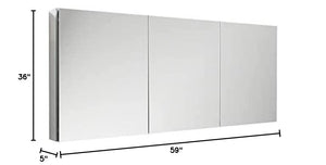 Fresca FMC8020 Fresca 60" Wide x 36" Tall Bathroom Medicine Cabinet w/ Mirrors