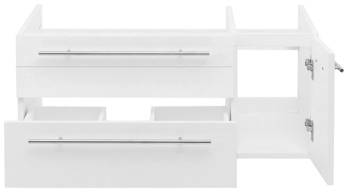 Fresca FCB6136WH-UNS-L Fresca Lucera 36" White Wall Hung Undermount Sink Modern Bathroom Cabinet - Left Version