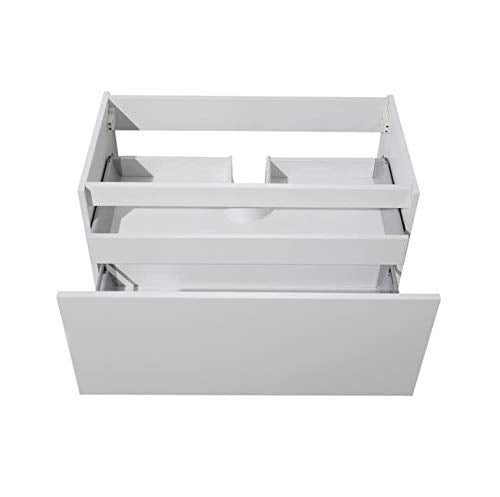 Fresca FCB8008WH Fresca Mezzo 36" White Wall Hung Modern Bathroom Cabinet