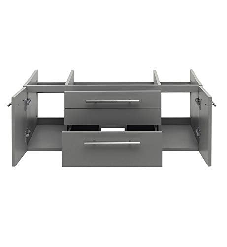 Fresca FCB6142GR-VSL Fresca Lucera 42" Gray Wall Hung Vessel Sink Modern Bathroom Cabinet