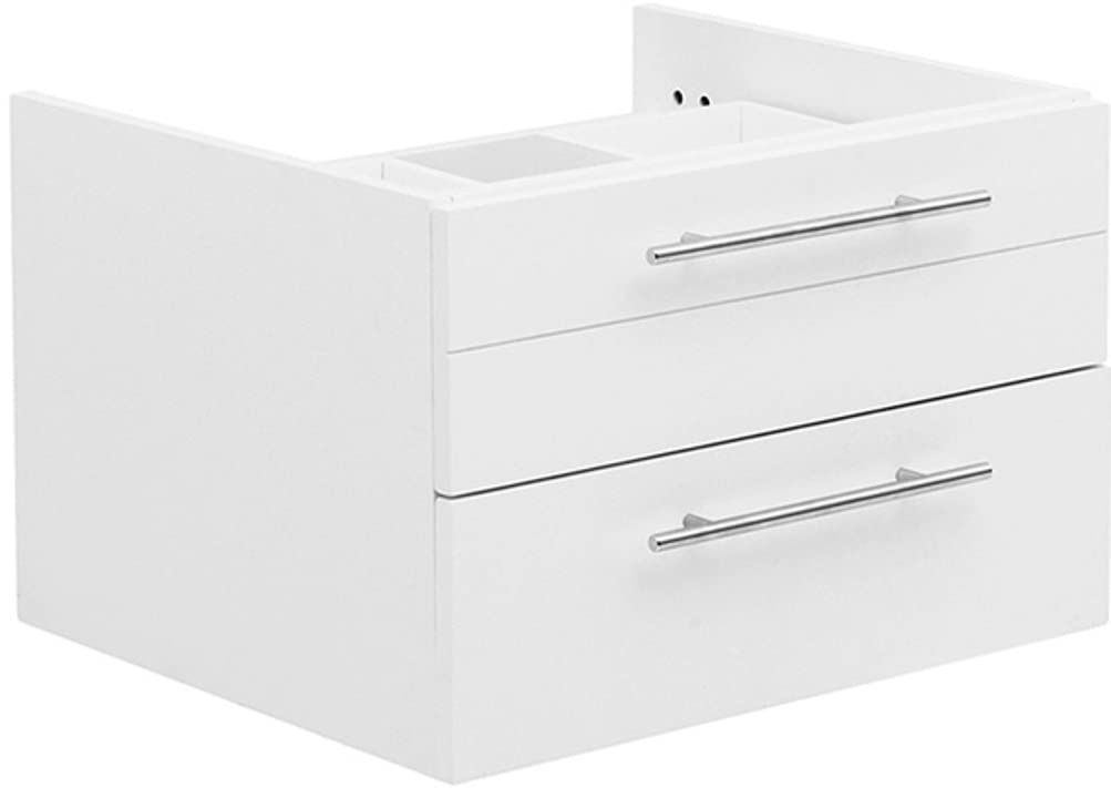 Fresca FCB6124WH-VSL Fresca Lucera 24" White Wall Hung Vessel Sink Modern Bathroom Cabinet