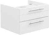 Fresca FCB6124WH-VSL Fresca Lucera 24" White Wall Hung Vessel Sink Modern Bathroom Cabinet