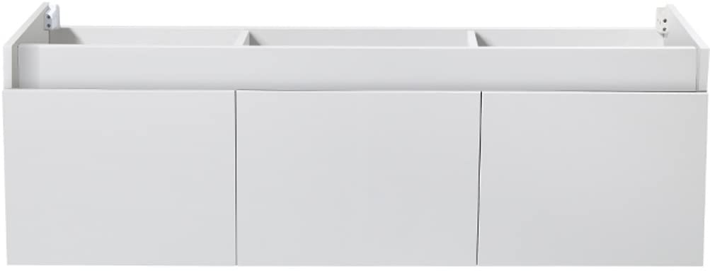 Fresca FCB8041WH Fresca Mezzo 60" White Wall Hung Single Sink Modern Bathroom Cabinet