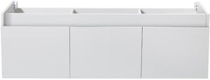 Fresca FCB8041WH Fresca Mezzo 60" White Wall Hung Single Sink Modern Bathroom Cabinet