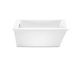 MAAX 106426-000-002-100 Elinor 60 x 32 AcrylX Freestanding End Drain Bathtub in White with White Skirt