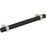 Jeffrey Alexander 5128MBSN 128 mm Center-to-Center Matte Black with Satin Nickel Key Grande Cabinet Bar Pull