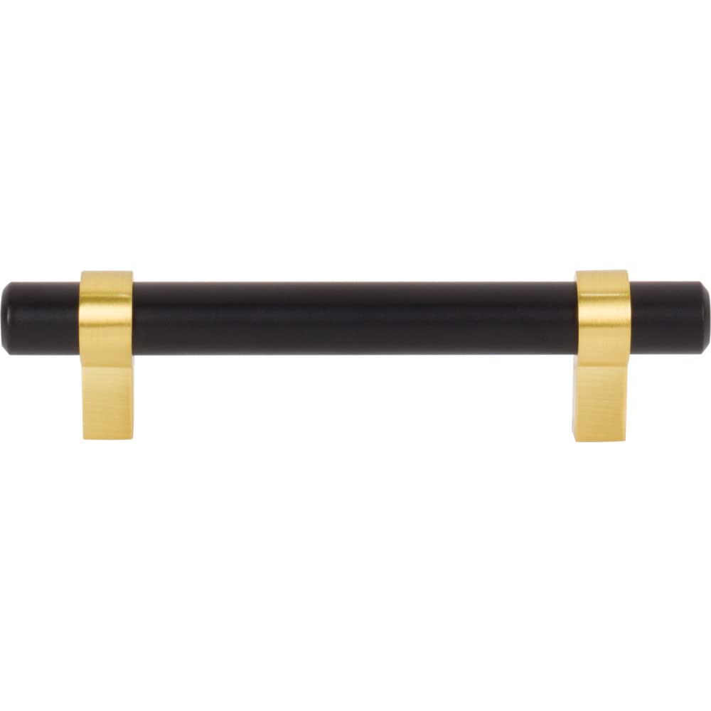 Jeffrey Alexander 596MBBG 96 mm Center-to-Center Matte Black with Brushed Gold Key Grande Cabinet Bar Pull