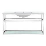 Pierre 48 Single, Open Shelf, Chrome Metal Frame Bathroom Vanity