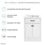 Burdon 24" Bathroom Vanity in White