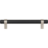 Jeffrey Alexander 5128MBSN 128 mm Center-to-Center Matte Black with Satin Nickel Key Grande Cabinet Bar Pull