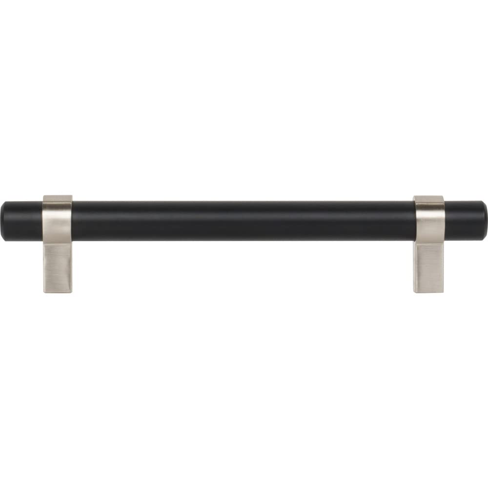 Jeffrey Alexander 5192MBSN 192 mm Center-to-Center Matte Black with Satin Nickel Key Grande Cabinet Bar Pull