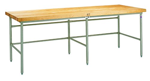 John Boos SBS-S01 Bakers Production Table w/ Bin Stops & Guides, SS Frame Only, 48W x 30D 35¾H