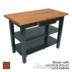 John Boos OC3625-D-2S-CR OAK C TBL 36X25X1-1/2 W/FJ DWR 2SHF CHERRY STAIN